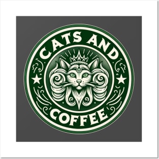 Cats and coffee Posters and Art